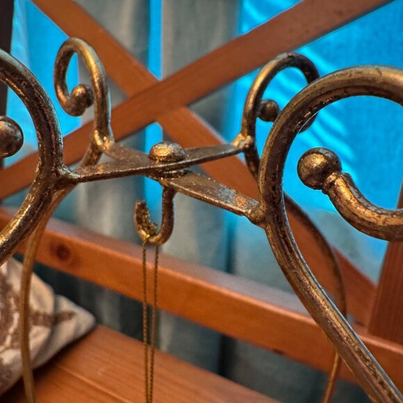 Pier 1 Gold Metal 8.75”T ORNAMENT DISPLAY STAND: Ornaments Up To 4” In Diameter - Picture 5 of 6